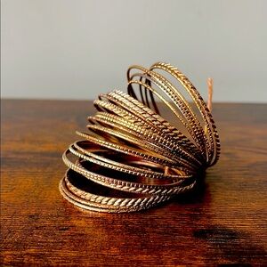 Elegant Gold-Toned Bangle Set